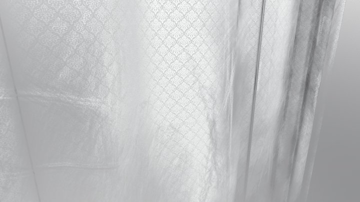 Damaged Big Curtain 3D Model