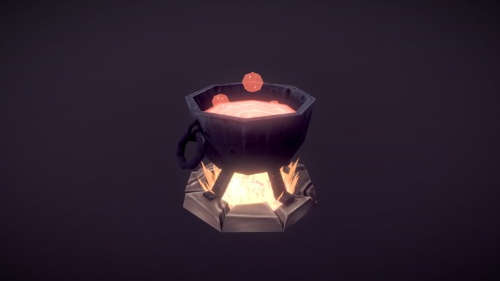 Witch's house assets - cauldron 3D Model
