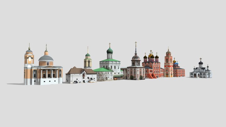 Zaryadye Park Churches 3D Model