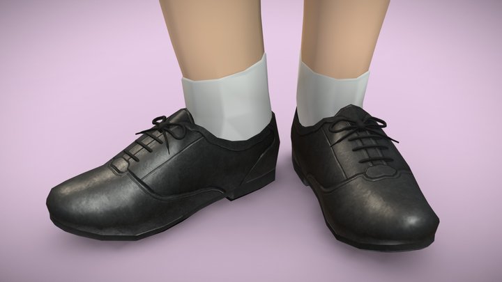 Lace Up Oxford Shoes 3D Model