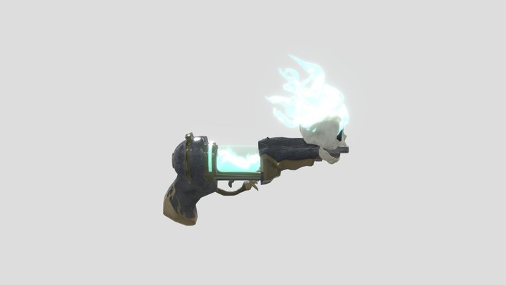 3D concept skull gun low poly 3D Model