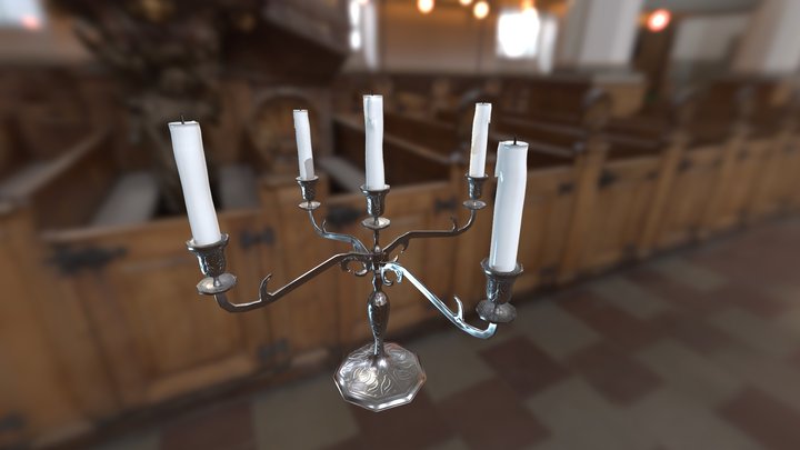 Candleholder Silver | Resolution 2048 | Lowpoly 3D Model