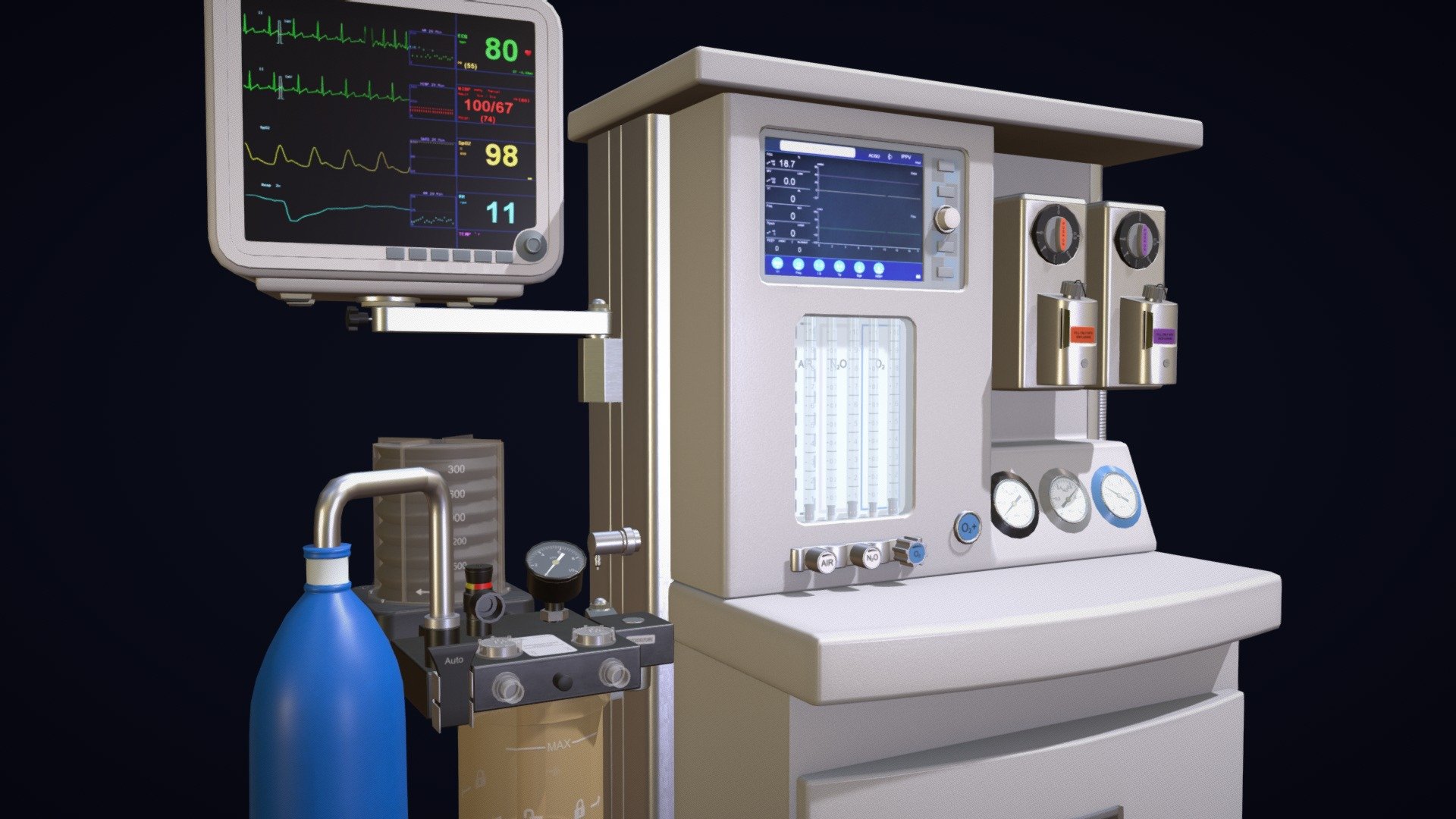 Anesthesia Machine Buy Royalty Free 3D model by AVRcontent [67841aa