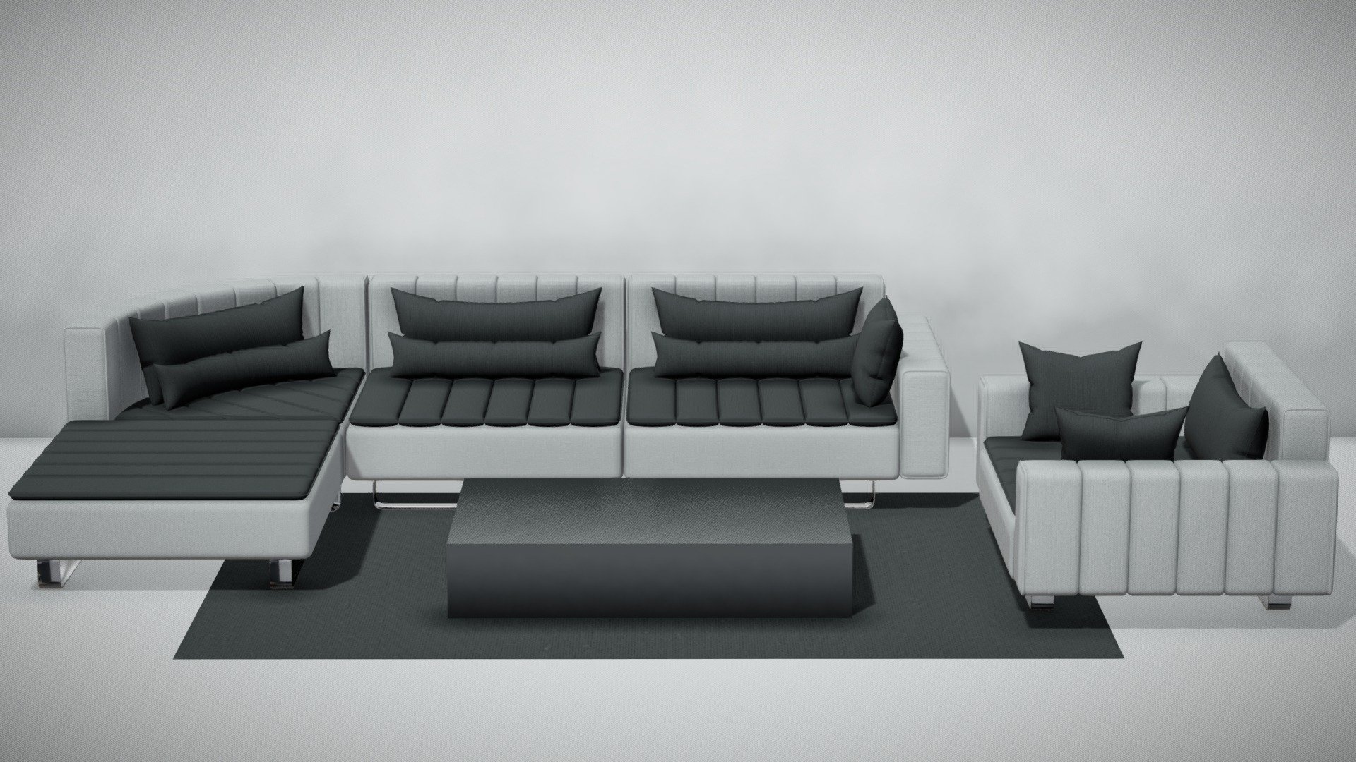 Sofa Set 01 Download Free 3D model by 5th Dimension (5thDimension