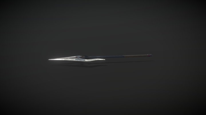 Futuristic Halberd 3D Model