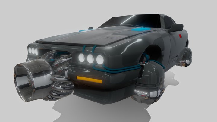 Aston Martin Virage 1989 (cyberpunk) 3D Model