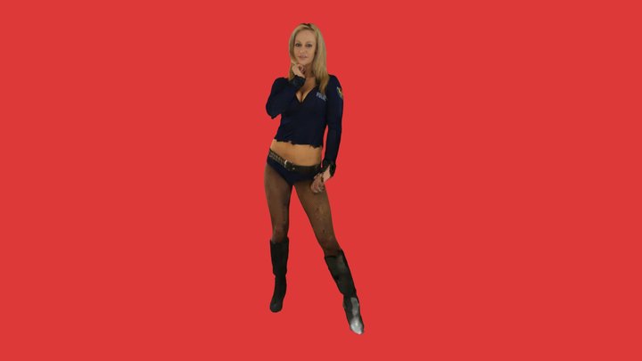 Sexy police officer woman 3D Model