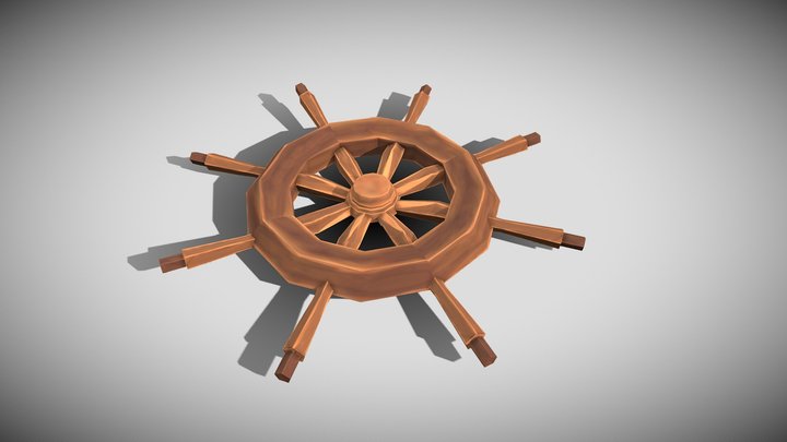 Stylized Hand-Painted Rudder 3D Model