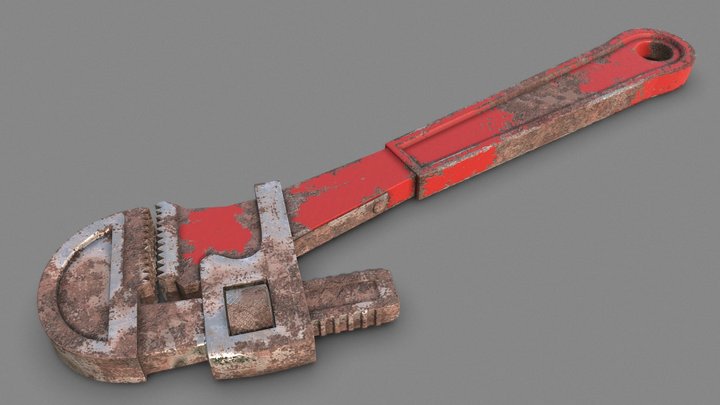 Adjustable pipe wrench 3D Model