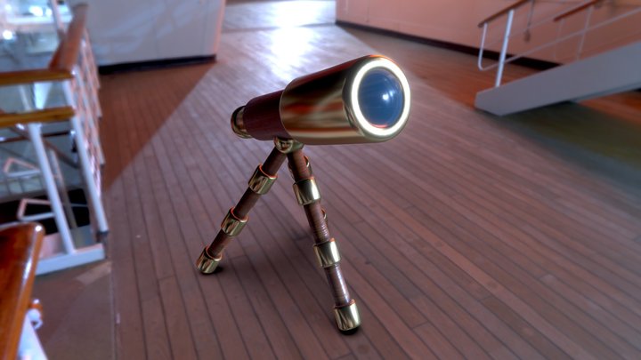PBR Telescope 3D Model