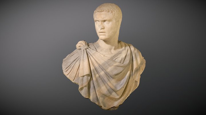 Busto in marmo dell'imperatore romano Caracalla 3D Model