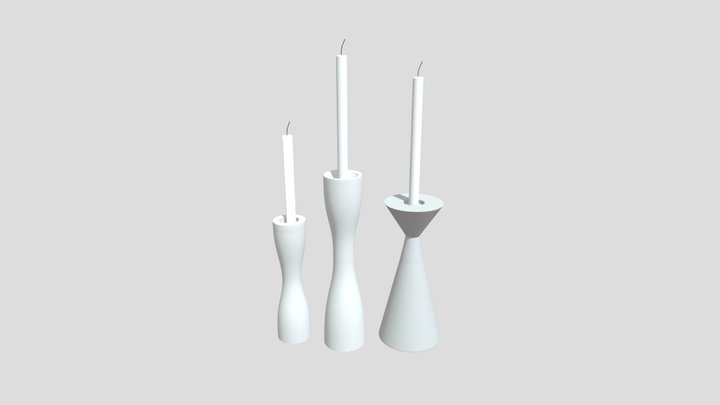 Candlestick with elegant decor 3D Model