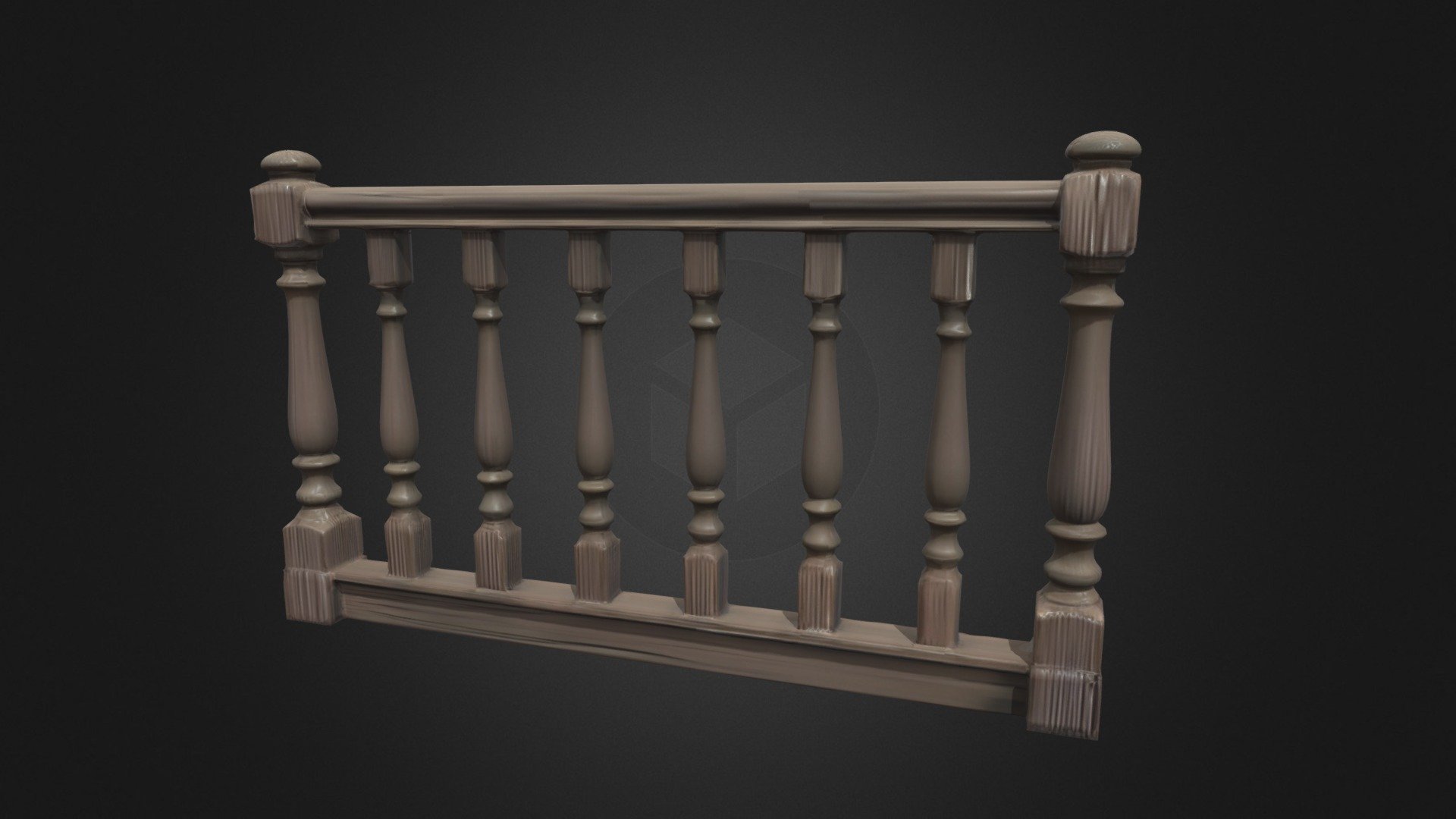 Wooden Railing - 3D model by Korvana Studio (@korvanastudio) [6790996 ...