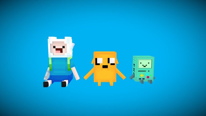 Aventure Time Minecraft Plushies 1 3D Model