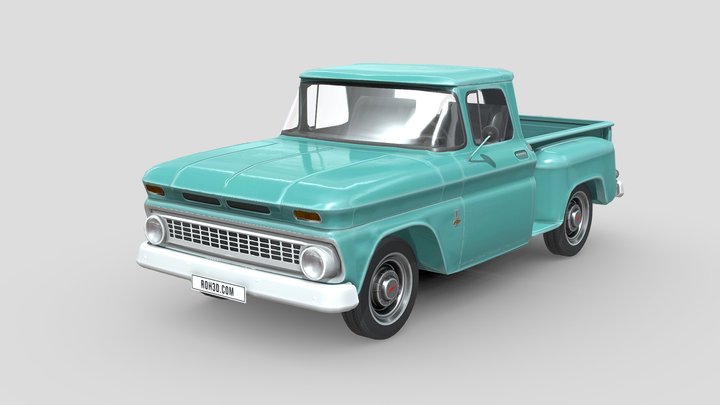 Low Poly Car - Chevrolet C10 Pickup 1963 3D Model