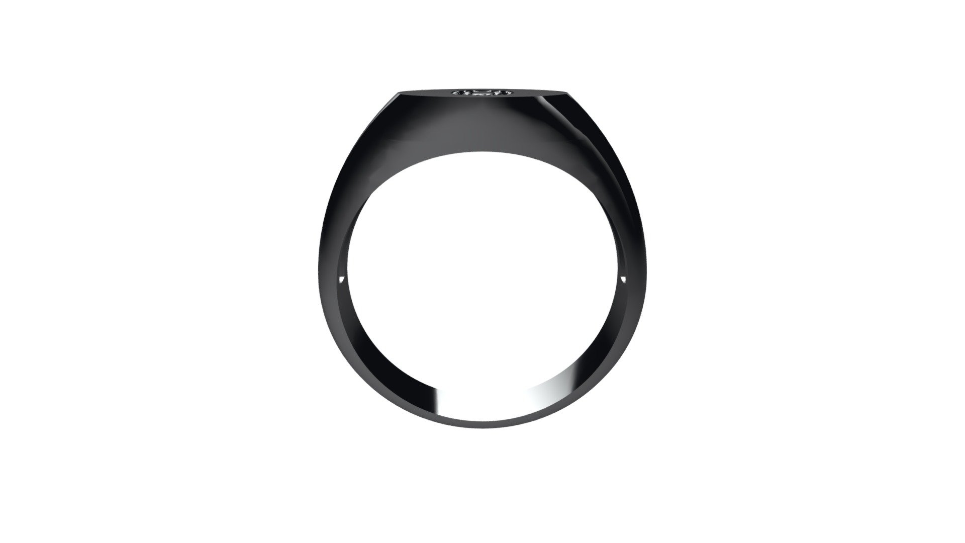 10mmx10mm Round Signet Prong Setting Dia-O Ring — Sketchfab embed 3D viewer
