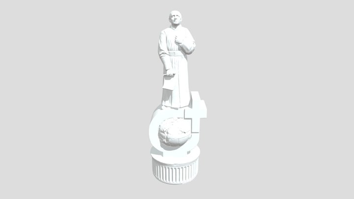Statue of Priest with Scroll 3D Model