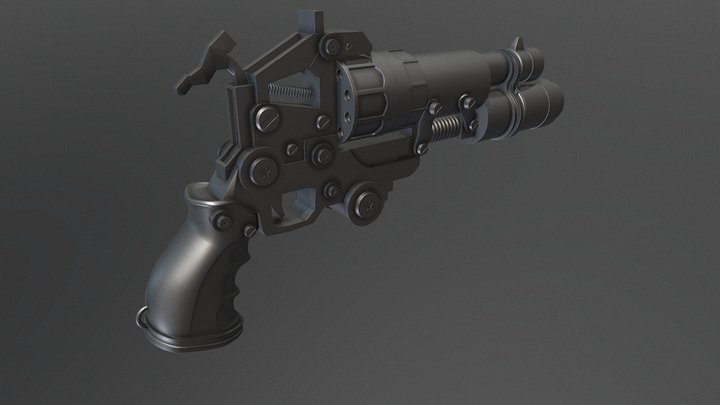 Sci Fi Pistol - High Poly 3D Model