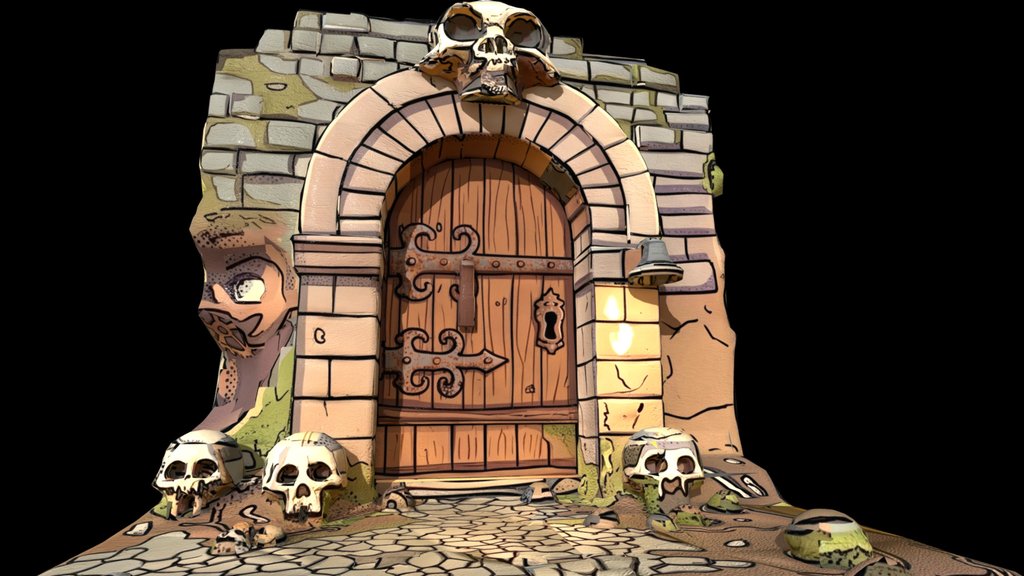 Skull Door - Gothic Decorative