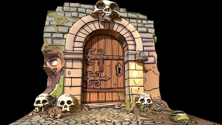 Skull Door - Gothic Decorative – Free 3D Model STL