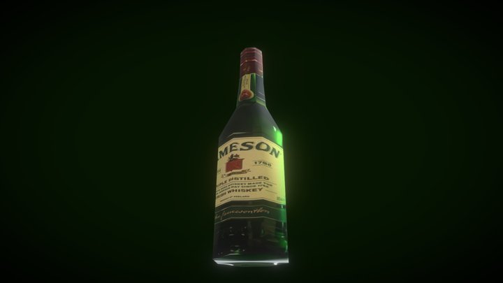 Low-poly Whiskey Bottle