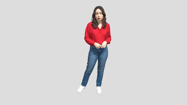Red Blouse Studio Portrait – Modello 3D gratuito STL