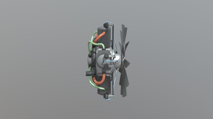 Radial Engine 5 cyl 3D Model