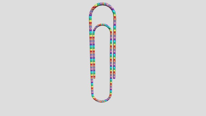 Paperclip UV Wrapped 3D Model