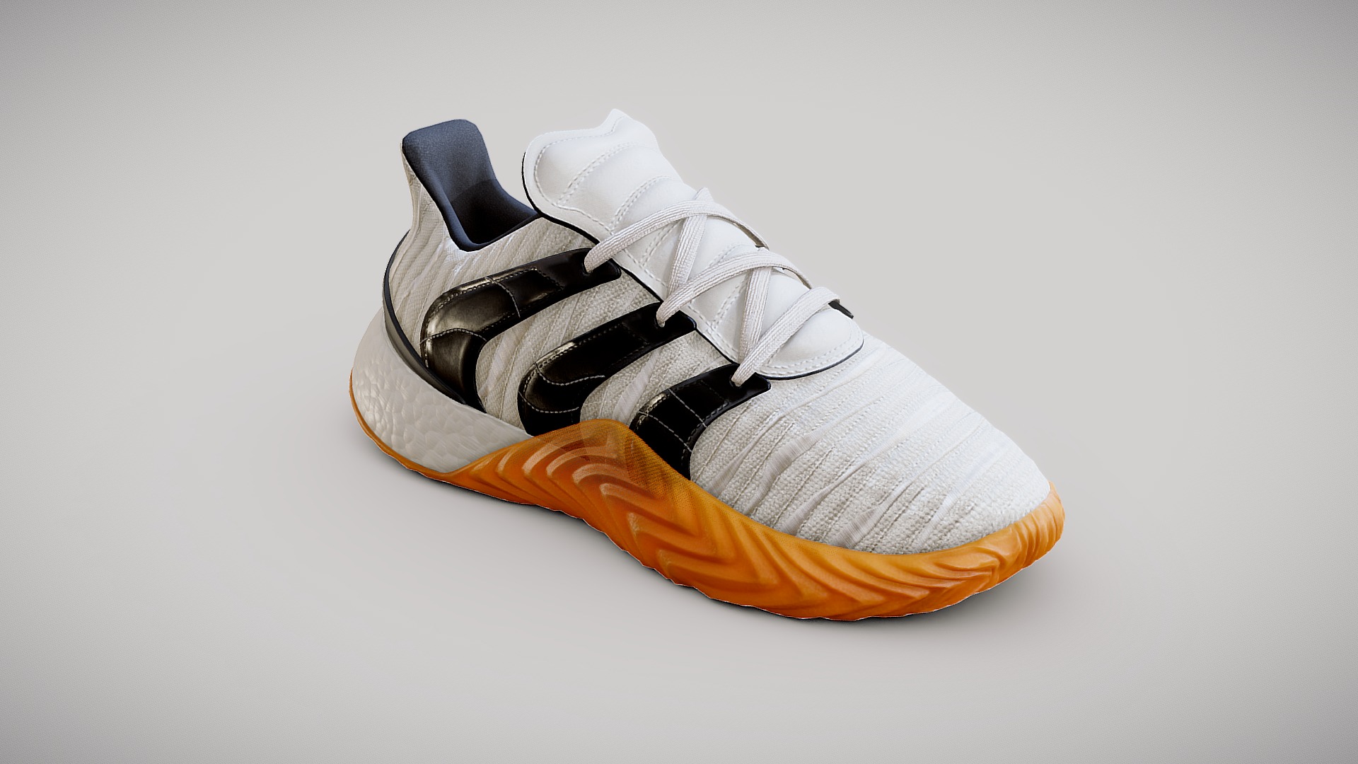 3D model Adidas Sobakov 2 0 Originals white - This is a 3D model of the Adidas Sobakov 2 0 Originals white. The 3D model is about a pair of white and black sneakers.