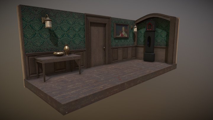 Victorian Mansion Hallway 3D Model