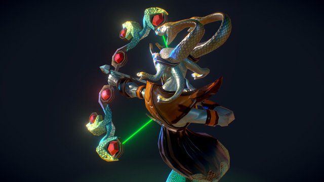 Ruby Snakes - A Medusa's Bow 3D Model