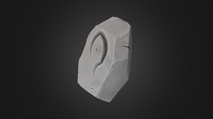 Stylized Hand Painted Rock 3D Model