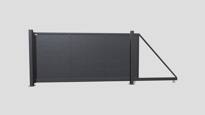 Откатные ворота Аполло «Техно» 3D Model