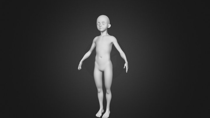 All-Quads Stylized Adolescent Male Basemesh 3D Model