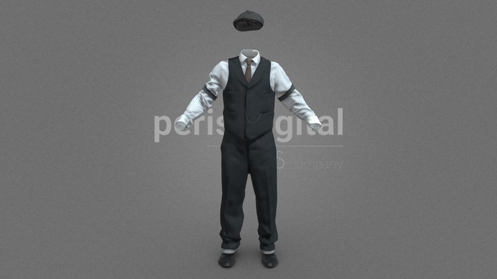 New York Mafia Costume 3D Model