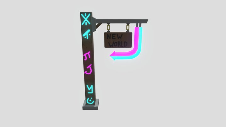 Medieval/ Sci-fi Tavern Sign 3D Model