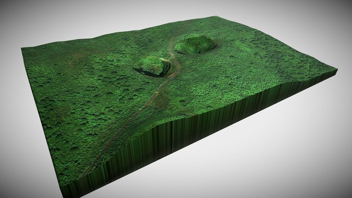 Los Gemelos 3D, Santa Cruz, Galápagos, Ecuador 3D Model