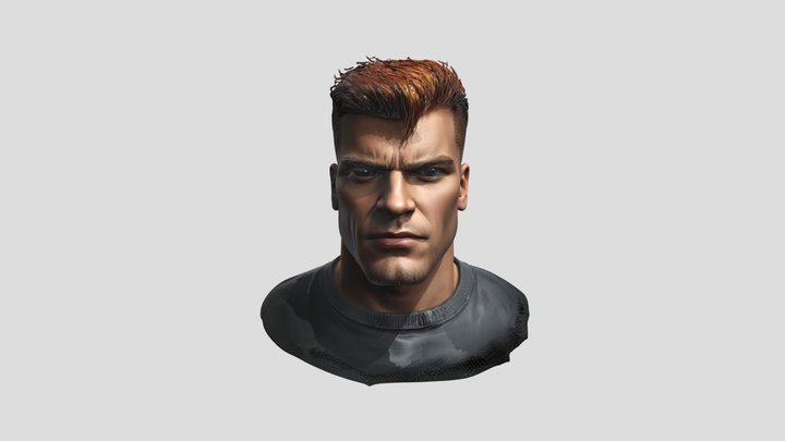 Doom Guy Head/Bust 3D Model