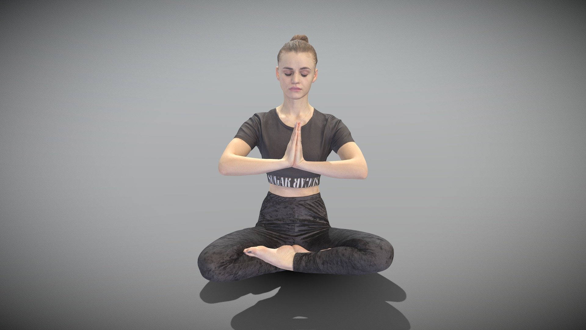 Sporty Woman Doing Yoga Routine 294 - 3D Model by deep3dstudio