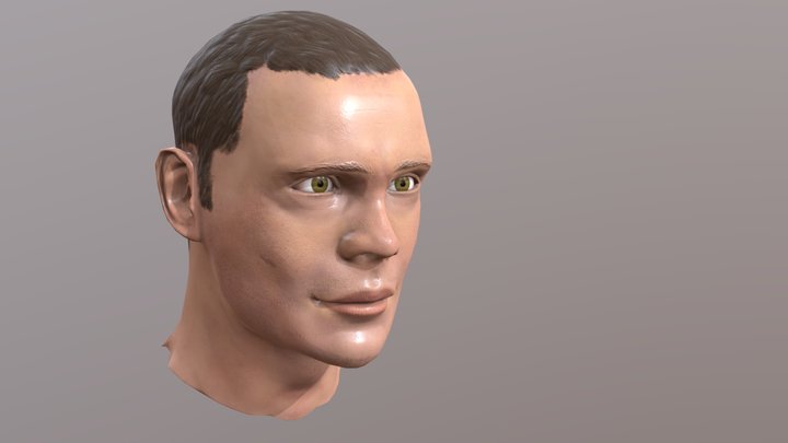 Character Head Bust 3D Model