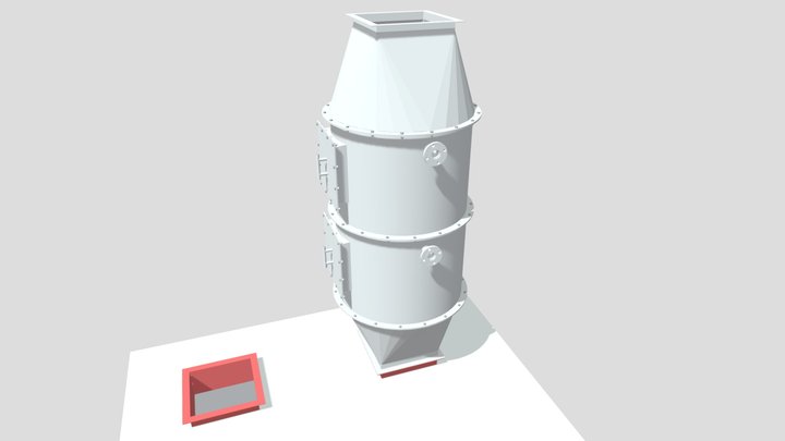 Tháp dập bụi Hustech- Lưu lượng 19000m3/h 3D Model