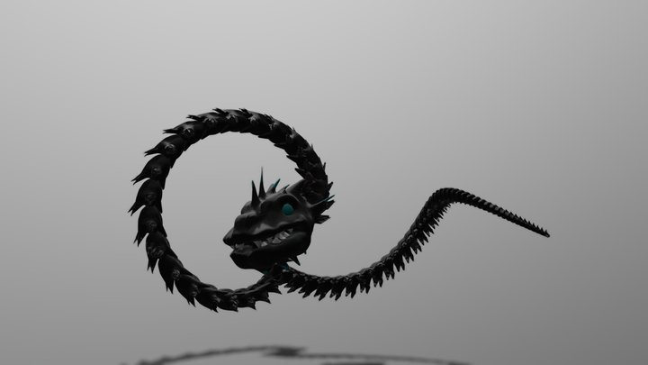 Black Snake Dragon from the Fourth Dimension 3D Model
