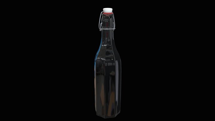 Bottle with bracket closure closed 3D Model