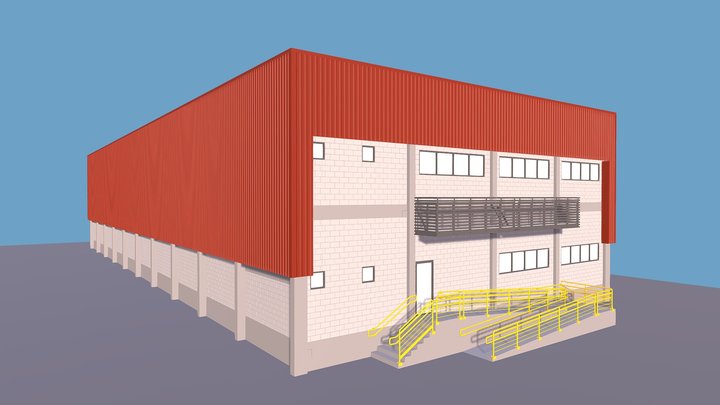 Estudo Galpão 20x50 R0 (Completo) 3D Model