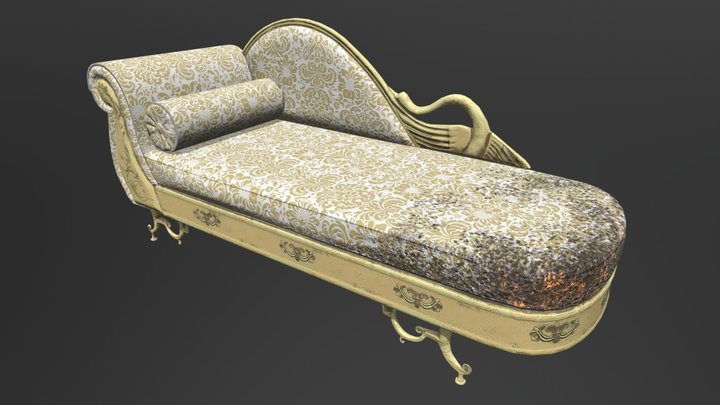 Low-Poly Chaise Lounge 3D Model