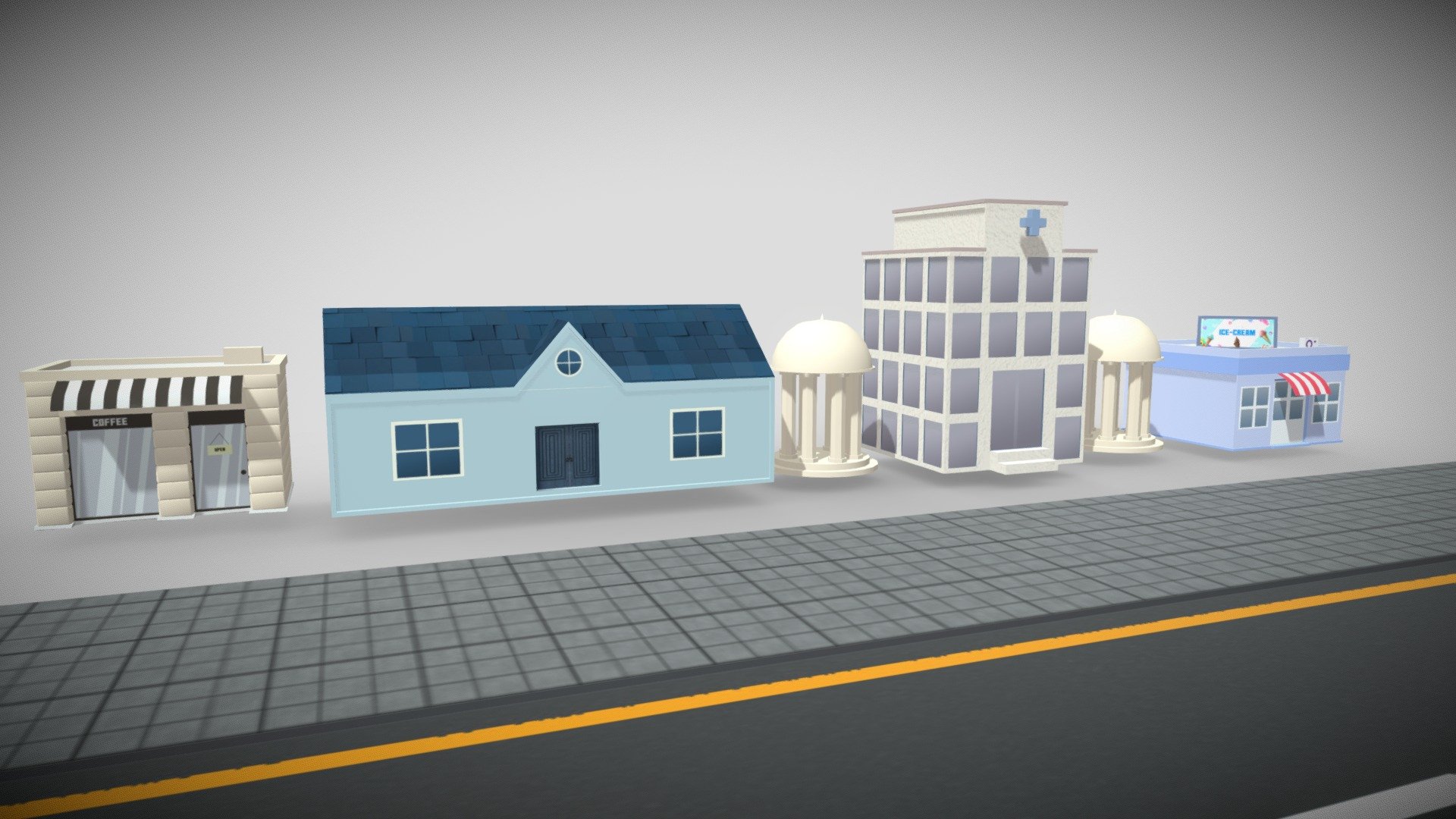 Low Poly Building Pack | Game Asset - 3D Model By Omer Bhatti ...