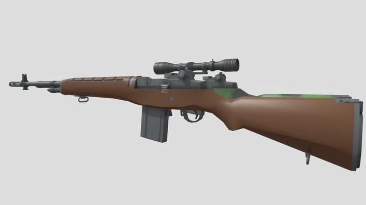 Low Poly XM21 / M14 3D Model