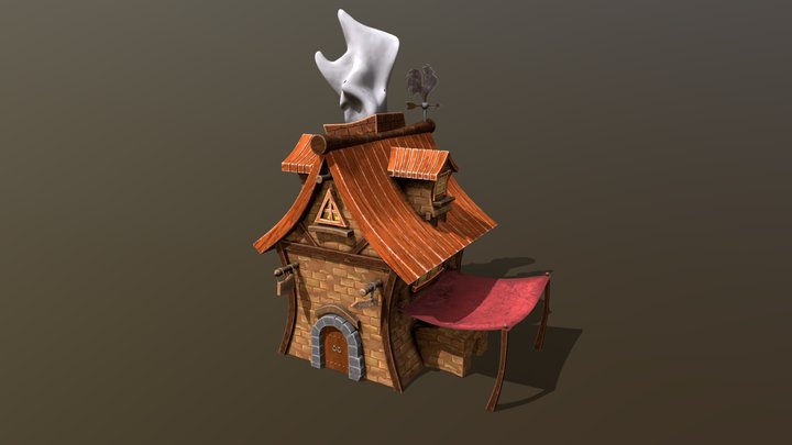 Fantasy Stylized House 1 3D Model