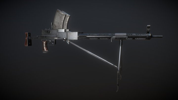 Fedorov-Shpagin machine gun model 1922 3D Model