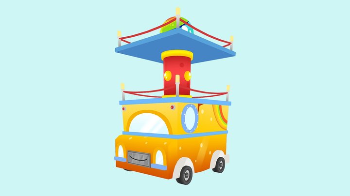 Rainbow Billy - Parade Car 3D Model